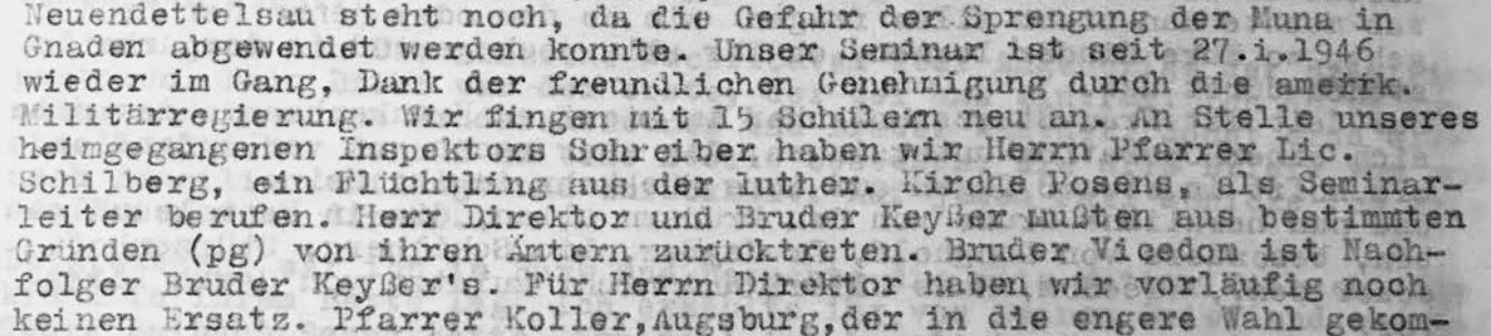 Brief von Adam Schuster an Georg Weger
